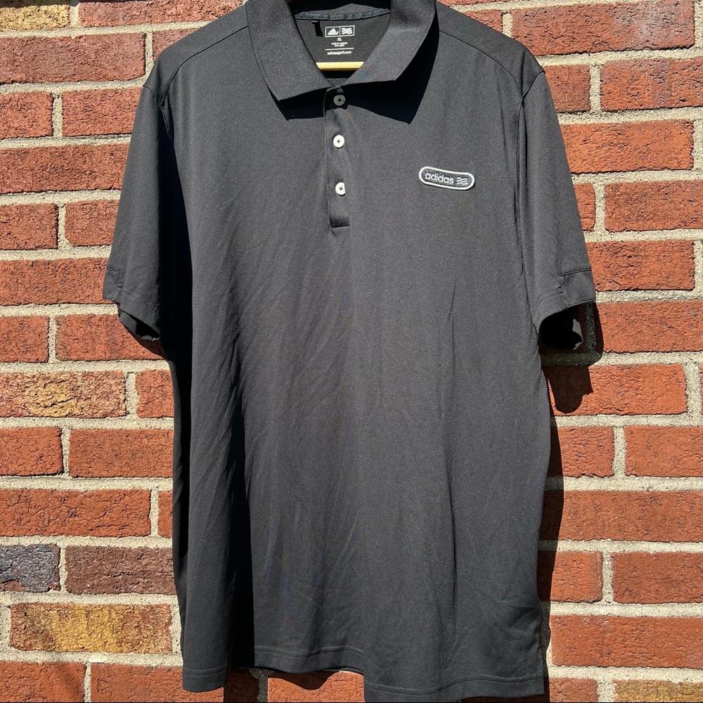 Adidas Mens Golf Polo Black Performance Athletic Short Sleeve Size XL